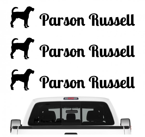 Parson Russell Terrier PRT Jack Russel Dog 3er Set AUTOAUFKLEBER Aufkleber Hunde Hundemotiv by SIVIWONDER