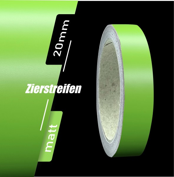 Zierstreifen Matt lindgrün grün lind 20mm in in 10 m Länge für Auto Boot Klebeband Dekorstreifen Tuningstreifen Autofolie Siviwonder