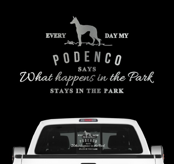 Podenco Vintage Hundeaufkleber Hundemotiv Auto Folie Ibicenco Spanien