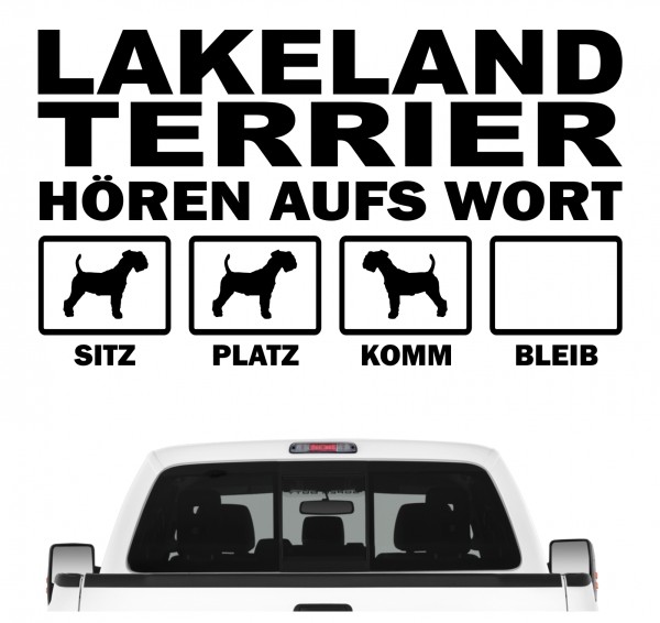 Lakeland Terrier Patterdale Terrier  Hört aufs Wort Hunde Aufkleber Sticker Autoaufkleber Wandtattoo Tattoo