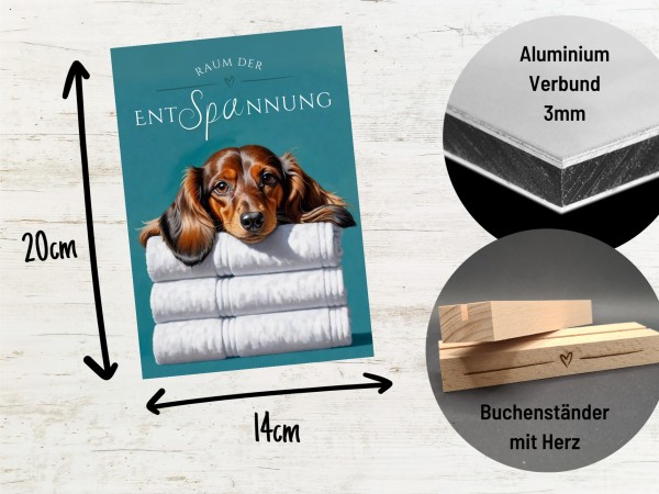 Hundeschild Deko Badezimmer Wellness Dackel Teckel Schild Spruch