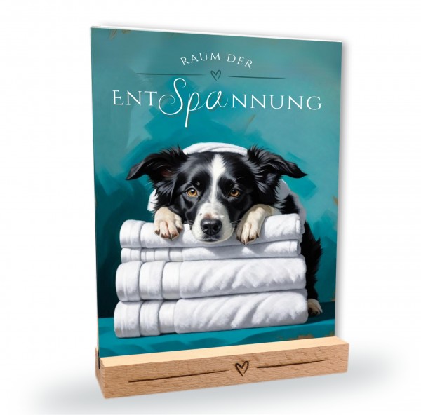 Hundeschild Deko Badezimmer Wellness Border Collie Schild