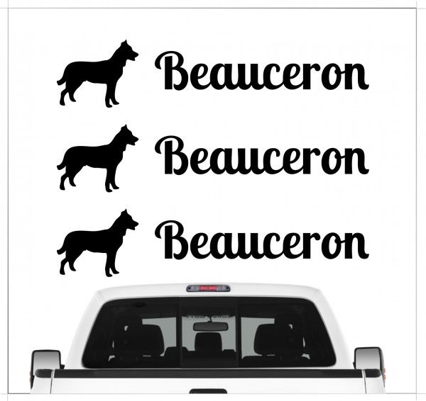 Beauceron Schäferhund Französischer Berger de Beauce Dog 3er Set AUTOAUFKLEBER Aufkleber Hunde Hundemotiv by SIVIWONDER