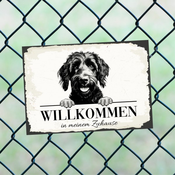 Hundeschild Willkommen Zuhause Goldendoodle Doodle Schild Achtung Spruch Türschild