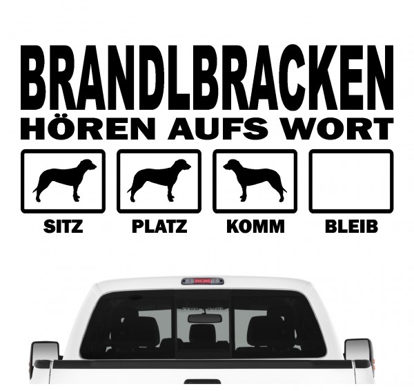 Brandlbracke Kärntner Bracke Bracken Jagdhund Dog Hört aufs Wort Hunde Aufkleber Sticker Autoaufkleber
