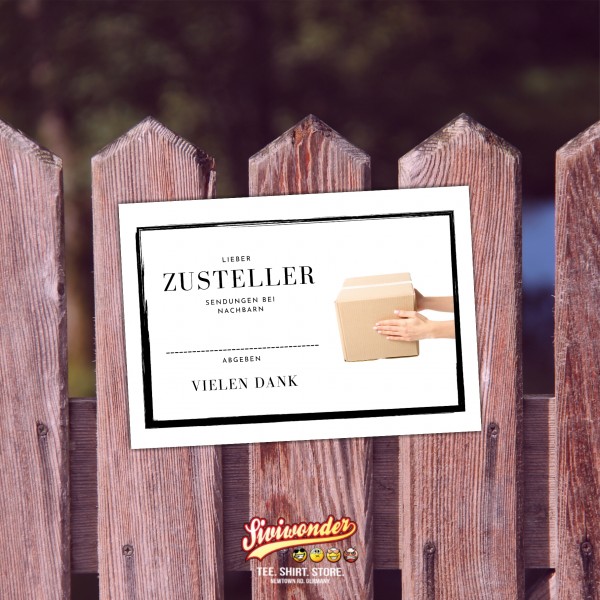 Pakete bitte beim Nachbarn .......... abgeben Schild Versand - Abstellgenehmigung - Ablageort - GarageSpruch Türschild Warnschild Metallschild