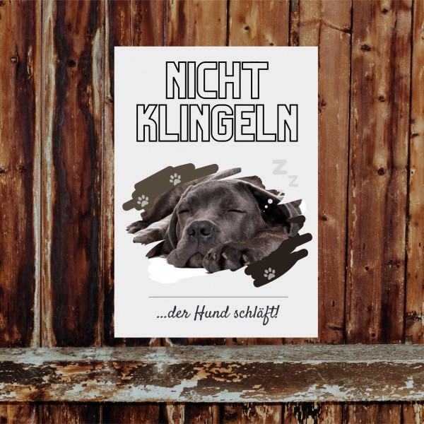 Cane Corso Italiano Hund nicht klingeln schlafen Schild Dog Hund Spruch Türschild Hundeschild Wall Art Gefährte