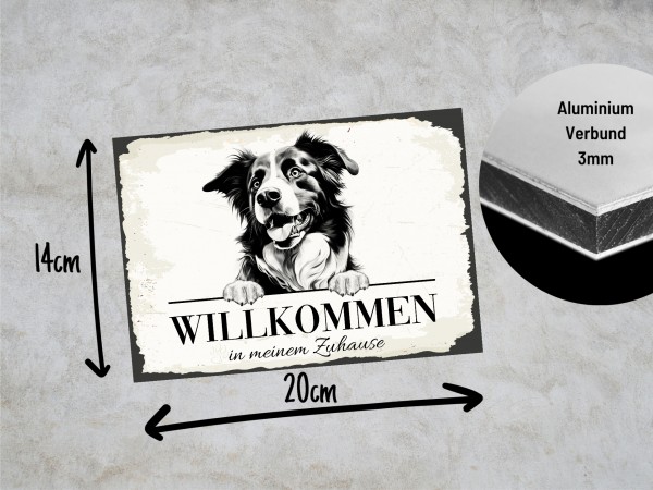 Hundeschild Willkommen Zuhause Border Collie Schild