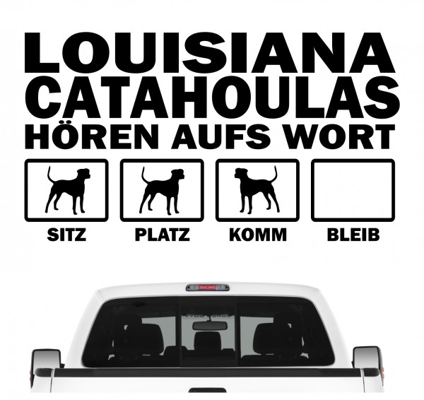 Louisiana Catahoula Leopard Dog LCLD Cur Hört aufs Wort Hunde Aufkleber Sticker Autoaufkleber Wandtattoo Tattoo
