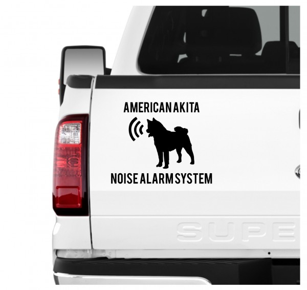 American Akita Noise Alarmsystem Auto Aufkleber Hund Folie Wandtattoo Tattoo Sticker Inu Japan Great Japanese Dog
