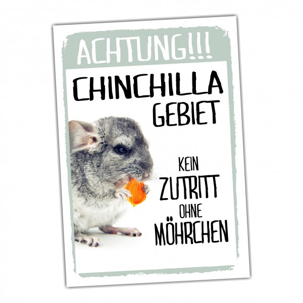 Chinchilla Gebiet Kein Zutritt ohne Möhrchen Türschild Warnschild Spruch Schild happy Design by Siviwonder