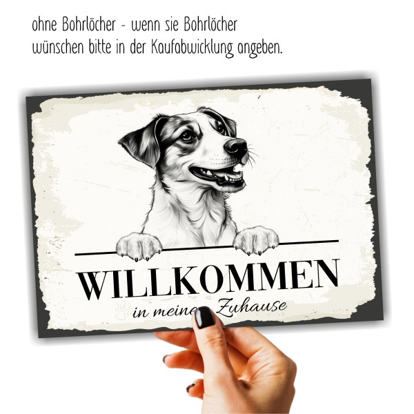 Hundeschild Willkommen Zuhause Dansk Svensk Gardhund Schild Achtung Spruch