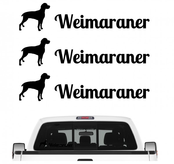 Weimaraner Weim Vorstehhund Grey Ghost Dog 3er Set AUTOAUFKLEBER Aufkleber Hunde Hundemotiv by SIVIWONDER