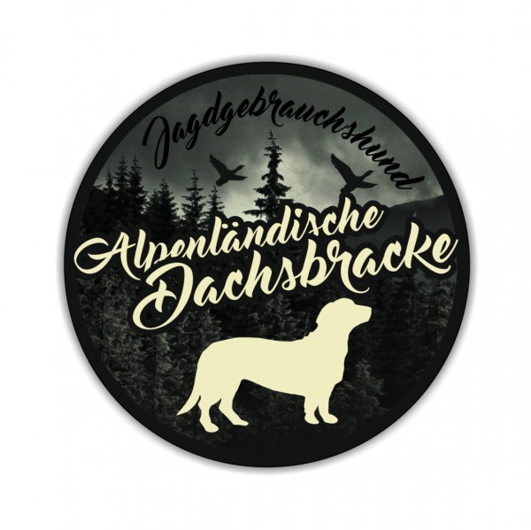 Alpenländische Dachsbracke Jagdhund Aufkleber Digitaldruck Motiv