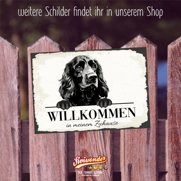 Hundeschild Willkommen Zuhause Cocker Spaniel Schild Achtung