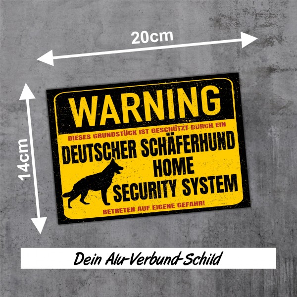 Deutscher Schäferhund Dog Schild Warning Security System Türschild Hundeschild Warnschild