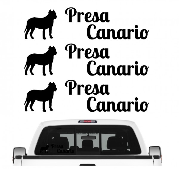 Presa Canario Perro Molosser Kanarische Dogge Presa Canario Dog 3er Set AUTOAUFKLEBER Aufkleber Hunde Hundemotiv by SIVIWONDER