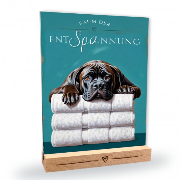 Hundeschild Deko Badezimmer Wellness Cane Corso Schild Spruch