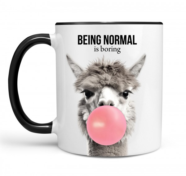 Alpaka lustiges Bild Bubble normal Büro Freund Tasse Kaffee lustig Kaffeebecher Mug Design Design by Siviwonder