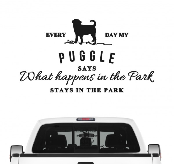 Puggle Vintage Hundeaufkleber Hundemotiv Auto Folie Mops Beagle Pug Mix