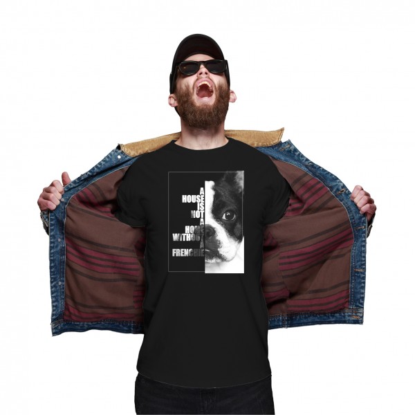 Französische Bulldogge Unisex T-Shirt Face Hundemotiv Frenchie French Bulldog Bully