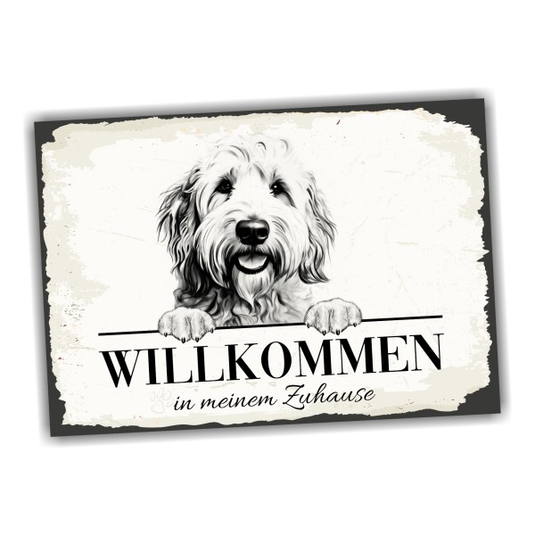 Hundeschild Willkommen Zuhause Labradoodle Doodle Schild