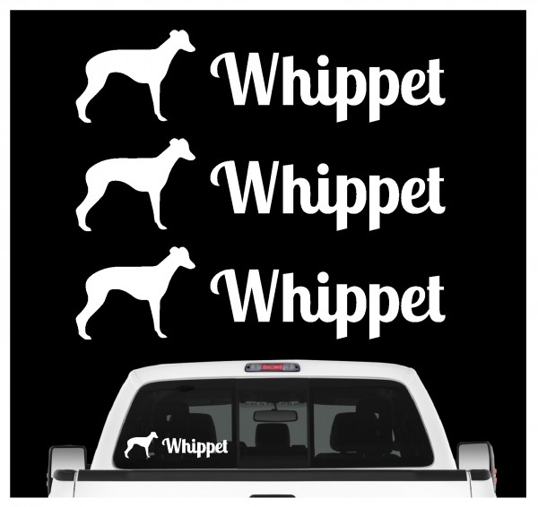 Whippet Windhund Snap dog Dog 3er Set AUTOAUFKLEBER Aufkleber Hunde Hundemotiv by SIVIWONDER