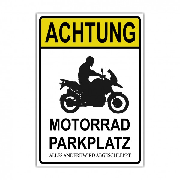 Motorrad Privatparkplatz parken verboten. Privatparkplatz Privatgrundstück Hinweisschild Parkplatz freihalten