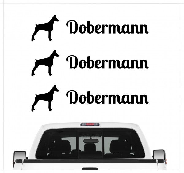 Dobermann Dobi Dobie Doberman Pinscher Dog 3er Set AUTOAUFKLEBER Aufkleber Hunde Hundemotiv by SIVIWONDER