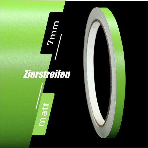 Zierstreifen Matt lindgrün grün lind 7mm in in 10 m Länge für Auto Boot Klebeband Dekorstreifen Tuningstreifen Autofolie Siviwonder
