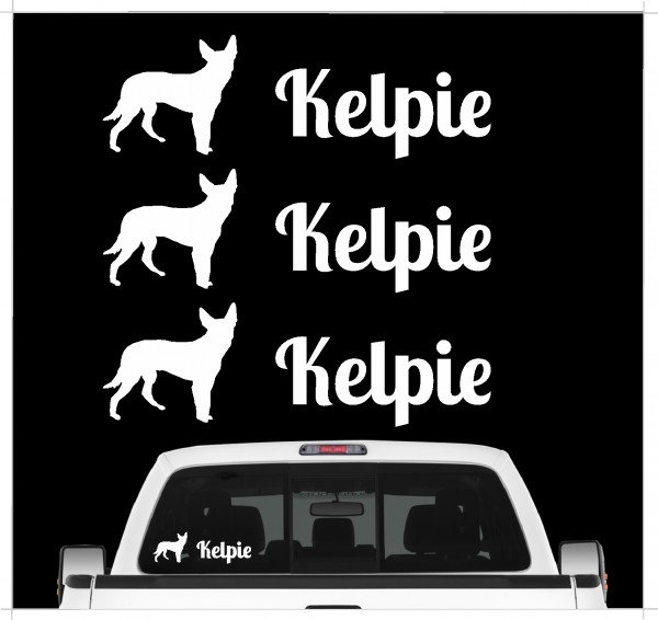 Kelpie Australian Barb Dog 3er Set AUTOAUFKLEBER Aufkleber Hunde Hundemotiv by SIVIWONDER