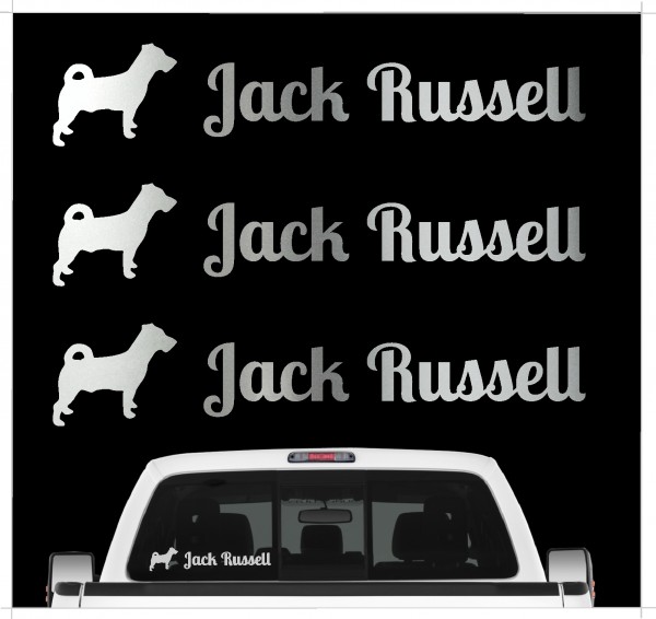 Jack Russell Terrier JRT Jacky Jackie Russel Dog 3er Set AUTOAUFKLEBER Aufkleber Hunde Hundemotiv by SIVIWONDER