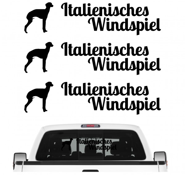 Italienisches Windspiel Italian Greyhound Piccolo Levriero Italiano Dog 3er Set AUTOAUFKLEBER Aufkleber Hunde Hundemotiv by SIVIWONDER