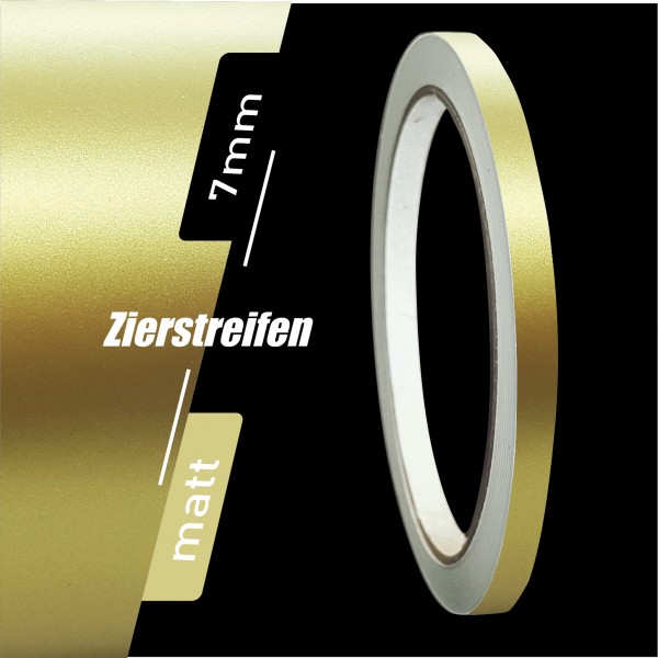 Zierstreifen Matt gold metallic 5mm in in 10 m Länge für Auto Boot Klebeband Dekorstreifen Tuningstreifen Autofolie Siviwonder