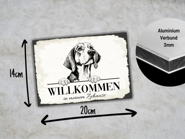 Hundeschild Willkommen Zuhause Beagle Schild Achtung Zaun Frau Spruch Türschild Hundeschild Warnschild Design by Siviwonder