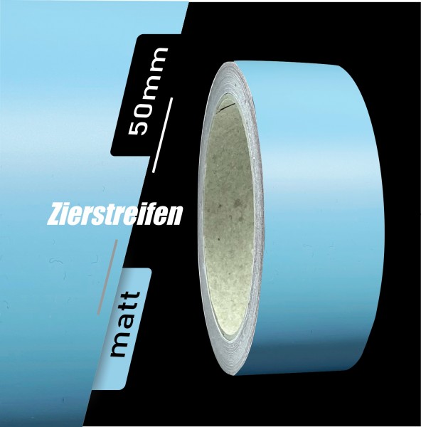 Zierstreifen Matt lichtblau blau hellblau 50mm in in 10 m Länge für Auto Boot Klebeband Dekorstreifen Tuningstreifen Autofolie Siviwonder