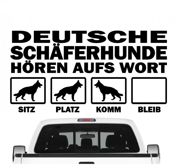 Deutscher Schäferhund Schäfer German Shepherd Hört aufs Wort Hunde Aufkleber Sticker Autoaufkleber