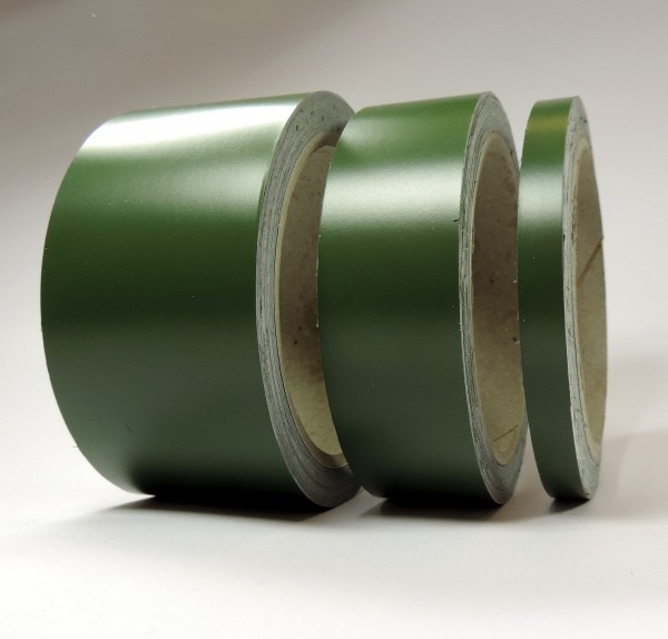 Zierstreifen army dunkelgrün olive grün khaki seidenmatt in in 10 m Länge für Auto Boot Klebeband Dekorstreifen Tuningstreifen Autofolie Siviwonder