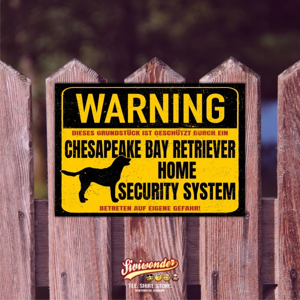 Chesapeake Bay Retriever Dog Schild Warning Security System Türschild Hundeschild Warnschild