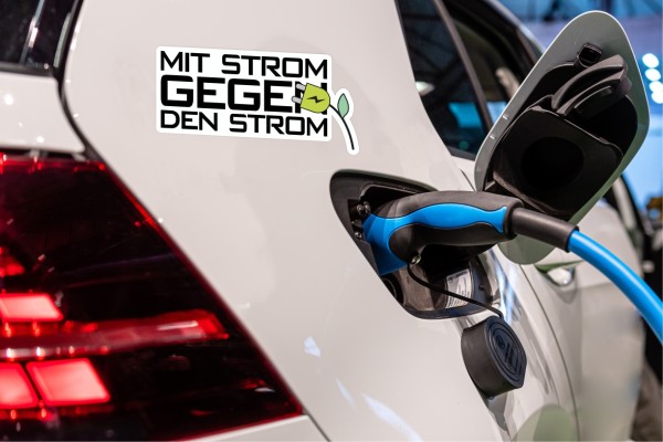 Mit Strom Gegen Den Strom Volt Elektro Digital Aufkleber Auto Vegan Lifestyle Öko E Drive