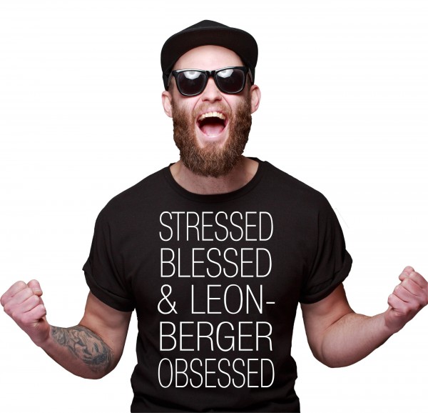 Leonberger Unisex T-Shirt Hundemotiv Hundemotiv Stressed Blessed Leo Gentle Lion