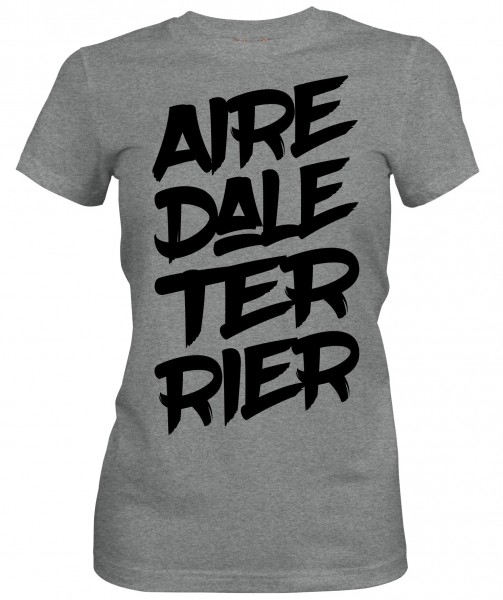 Damen women woman shirt T stylish baumwolle tailiert hundemotiv rasse schrift