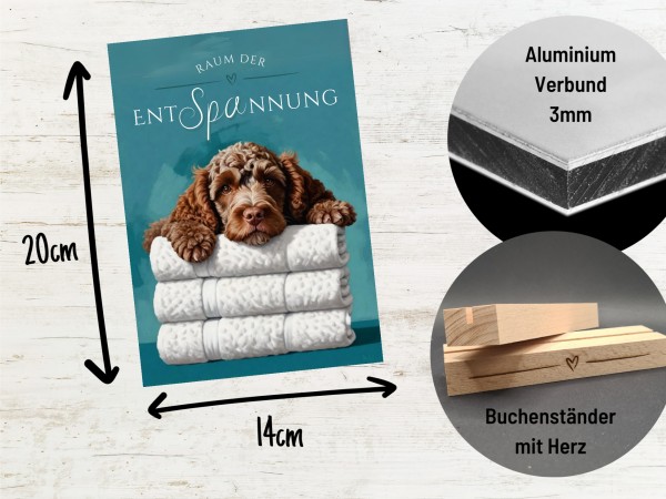 Hundeschild Deko Badezimmer Wellness Lagotto Romagnolo Schild Spruch