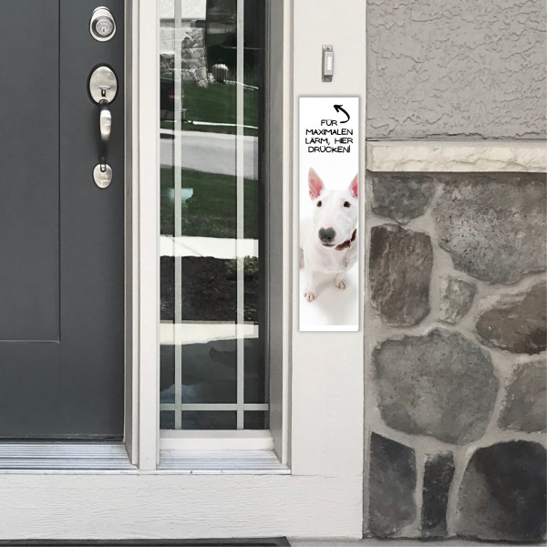 Bullterrier Mini Bully Bull Terrier Dog Türschild Warnschild Hundeschild Schildr happy Design by Siviwonder