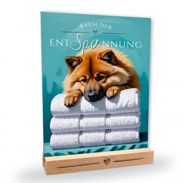 Hundeschild Deko Badezimmer Wellness Eurasier Eurasian Spitz Schild Spruch