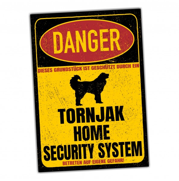 Tornjak Kroatien und Bosnien-Herzegowina Hirtenhund Türschild Danger Security System Warnschild Hund Schilder Hundeschild