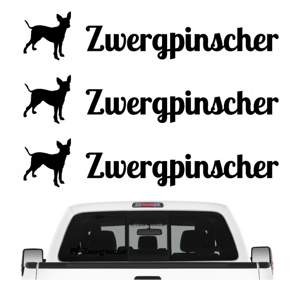 Zwergpinscher Min Pin Pinscher Miniature Mini Dog 3er Set AUTOAUFKLEBER Aufkleber Hunde Hundemotiv by SIVIWONDER