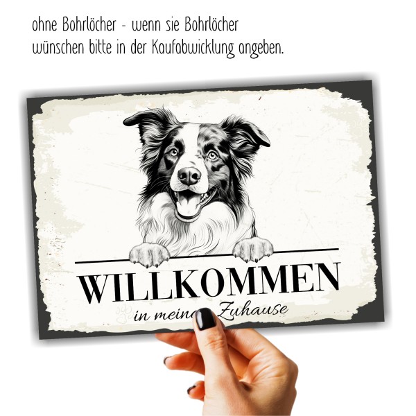 Hundeschild Willkommen Zuhause Border Collie Schild