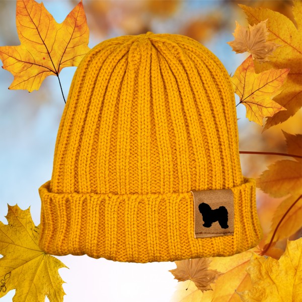 Strickmütze "Tibet Terrier" Beanie Mütze Urban Witzig Spruch Warm Winter Herbst Farben