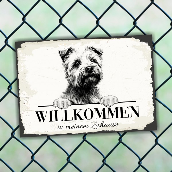Hundeschild Willkommen Zuhause Norfolk Terrier Norfork Schild Achtung Spruch